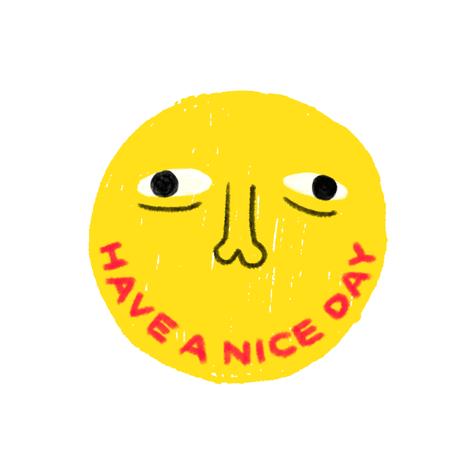 Animated GIF by Nicia Lam / Wontonicia, rotating smiley face with have a nice day written