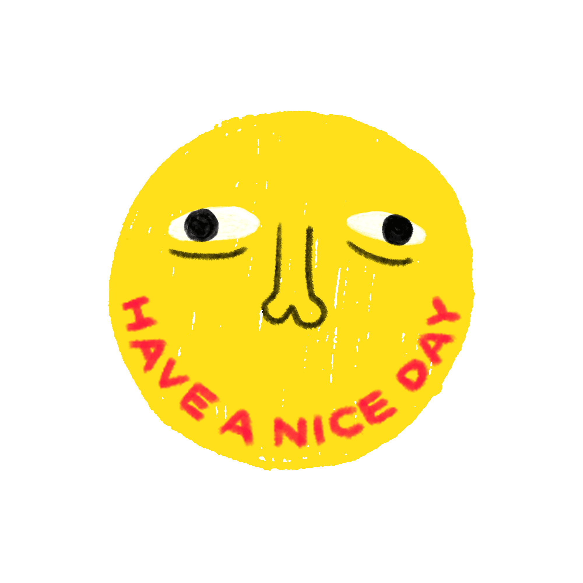 Animated GIF by Nicia Lam / Wontonicia, rotating smiley face with have a nice day written